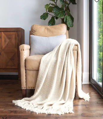 iEnjoy Home Slub-Yarn Fringed Throw, 60