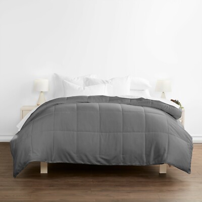 Down Alternative All Season Comforter Kaycie Gray So Soft Collection (6 Colors!)-image