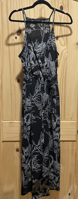 Scobe black-and-white floral print Hem-dip summer dress size large-image