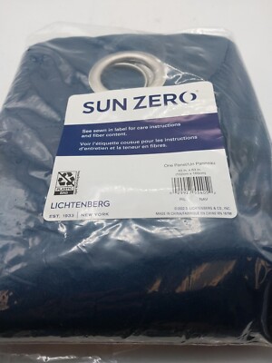 Sun Zero Blackout Grommet Panel Curtain Navy 40 x 63in-image