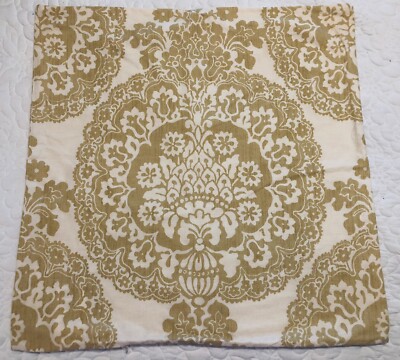 POTTERY BARN Pillow Cover LUCIANNA MEDALLION 24” Square Golden Wheat Linen Coton-image