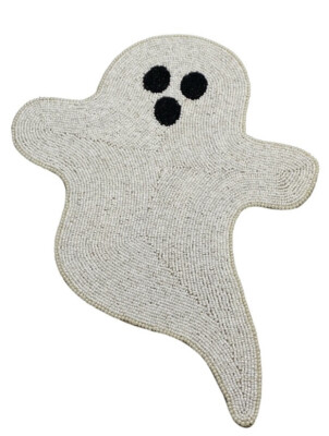 Max Studio Halloween Ghost Beaded Placemat Charger 17