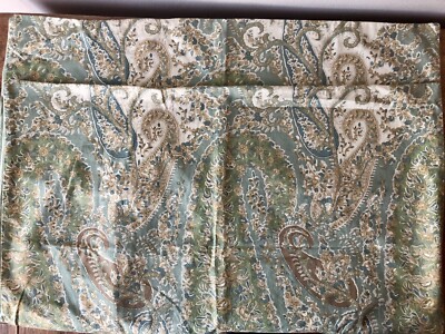 Pair Set Of 2 Pottery Barn Colette Standard Pillow Shams Blue Green Paisley-image