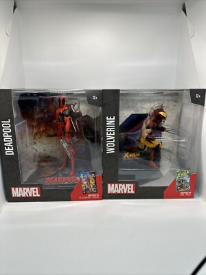 McFarlane Toys Deadpool & Wolverine Posed Figures w/Scene- NEW-image