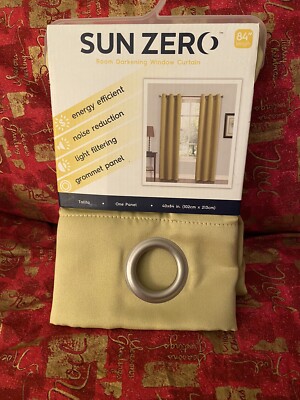 Sun Zero NWT 1 Room Darkening Window Curtain Panel 40 by 84 IN. Citrine-image