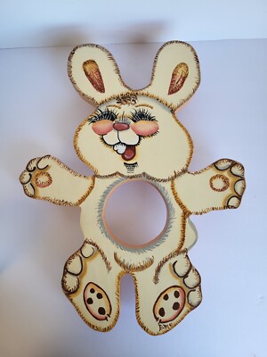 Vintage 1980's Candy, Dip, Fruit Dish Holder Wooden Handmade and Painted-image