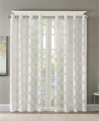 Madison Park Eden Fretwork Burnout Sheer Grommet 50
