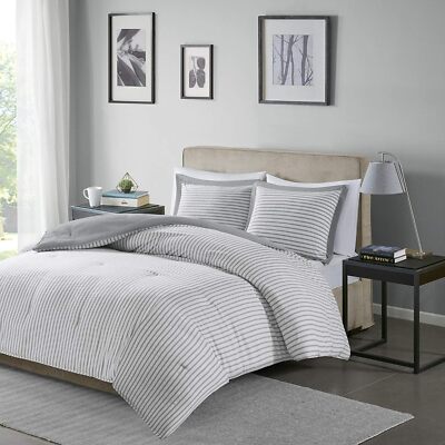 Madison Park Essentials Hayden Reversible 2-Pc. Comforter Set, Twin – Grey-image