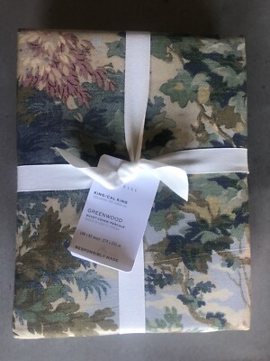 Pottery Barn Greenwood Percale KING -or- CAL KING Duvet Cover Beautiful !!-image