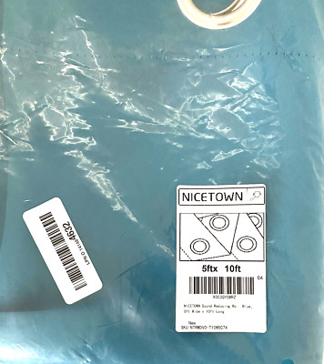 NICETOWN Sound Reducing Thermal Blackout Curtain 5 W x 10 L Peacock Blue-image