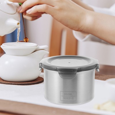  Large Dry Food Container Stainless Steel Airtight Tank Lightweight Jar Office-image