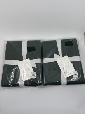 Pottery Barn 2 Pack PINE Belgian Flax Linen Hand Stitched Quilted Euro Shams-image