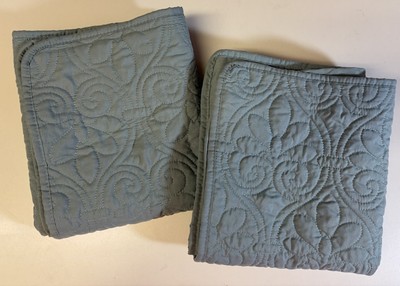 Madison Park King Size Quilted Pillow Shams Light Green Great Condition-image