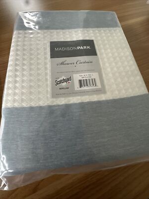 Madison Park Shower Curtain With 3 M Treatment With Blue Finish MP70-4159-image