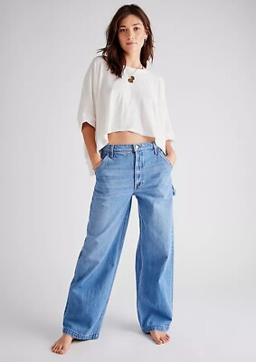 Mother SNACKS!  The Fun Dip Utility Puddle Jeans In Nothing Else Sz 27 NWT $228-image