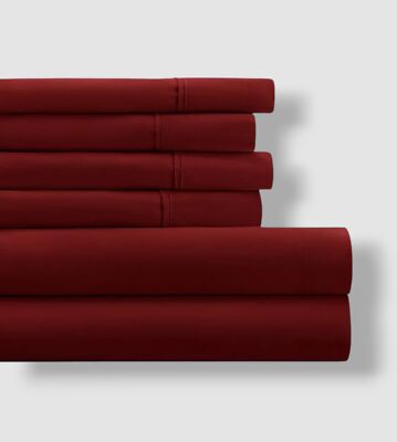 Ienjoy Home Red Luxury Soft Microfiber 6-Piece Queen Sheet Set-image