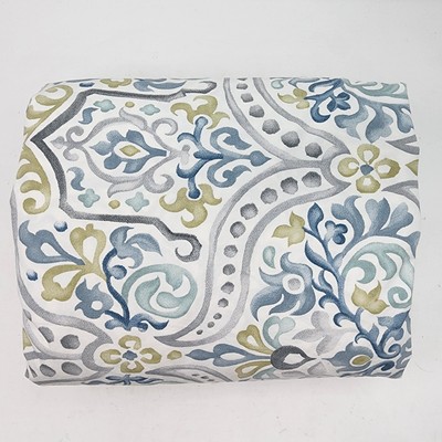 Pottery Barn Jessie Scroll Duvet Cover Percale Blue Gray King Duvet Cover-image