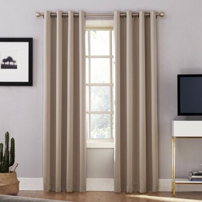 Sun Zero Oslo Theater Grade 100% Blackout Grommet Curtain Panel-image