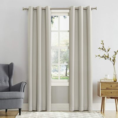 Sun Zero Easton Blackout Energy Efficient Grommet Curtain Panel, 50x84,set of 2 -image