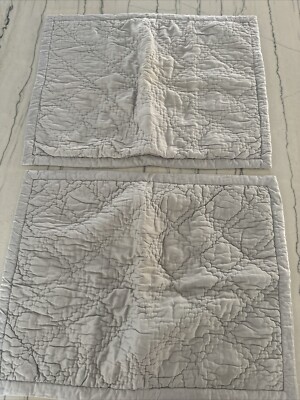 2 Pottery Barn Standard Shams Gray Quilted 8492709-image
