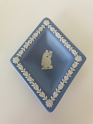 Wedgwood Jasperware Blue Diamond Dish Diamond Shaped Trinket Dish-image