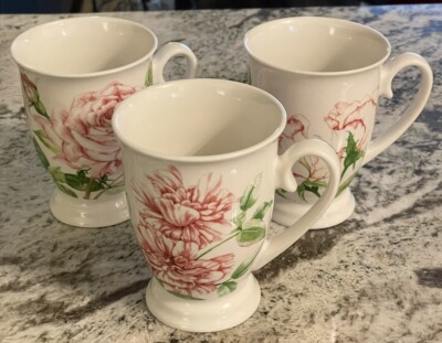 Portmeirion Studio Set Of 3 Coffee/Tea Cups Rose Designs Purchased In Canada-image