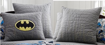 EUC POTTERY BARN KIDS DC BATMAN BAT MAN 2 SHAMS 1 EURO SHAM FOR SALE-image