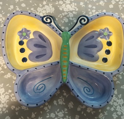 Bisco Large Butterfly Shaped Chip And Dip Serving Tray Dish-image