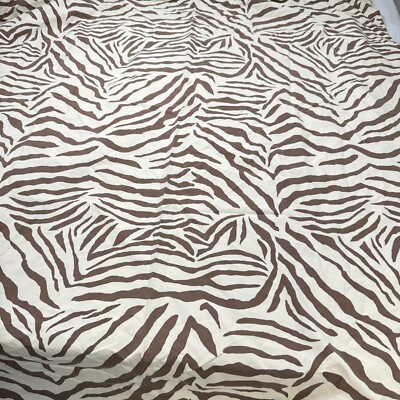 pottery barn king flat sheet brown zebra print cotton modern traditional 1324-23-image
