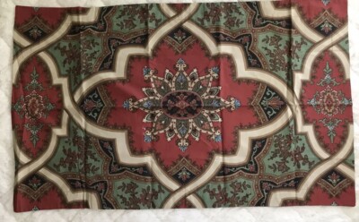 Pottery Barn Red Brown Ashton Paisley Print King Pillow Cover Sham-image