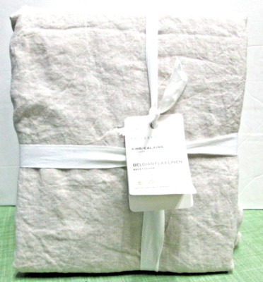 $329+ Pottery Barn Belgian Flax Linen Duvet Cover King Cal King 108