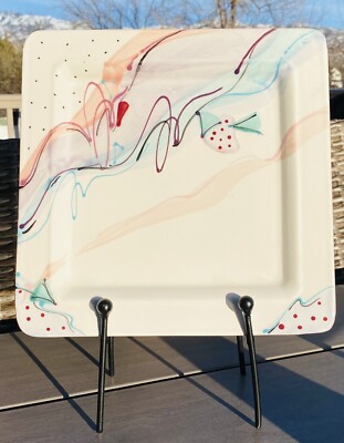 Vintage 11”x11”Art Pottery Platter by Clay & Color Studio of Calif-image