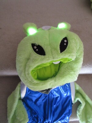 Pottery Barn Kids Green Light Up Alien Astronaut Halloween Costume 3T NWT!-image