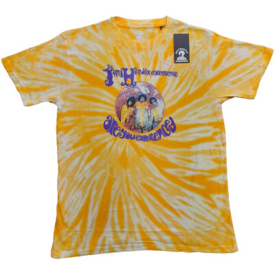 Jimi Hendrix - Are You Experienced-Dip Dye - Yellow t-shirt-image