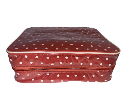 NWT Pottery Barn Polka Dot ULTIMATE COSMETIC BAG Large-image