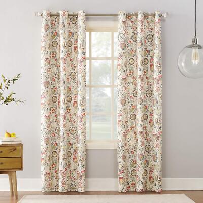 Sun Zero Jorah Botanical Print Thermal Insulated Energy Efficient Grommet-image