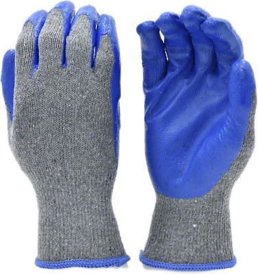 G & F Products 3108-10 String Knit Palm, Latex Dipped Work Gloves, Nitrile Coate-image