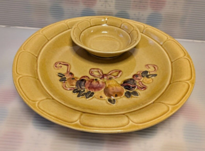 Mid Century Vintage 1966 Los Angeles Potteries Large Chip & Dip Platter #37-image