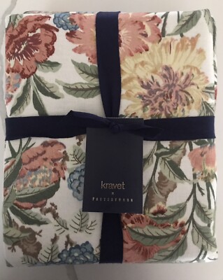 Pottery Barn Kravet Garden Floral Ikat Reversible Duvt,Full.Queen, New W/$179Tag-image