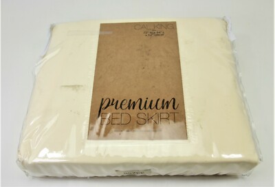 Premium Luxury Bed Skirt Dust Ruffle The Hotel Collection by iEnjoy home Ivory-image