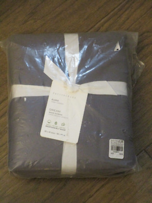 POTTERY BARN CHARCOAL GRAY DREAM QUILTED EURO PILLOW SHAM  NEW-image