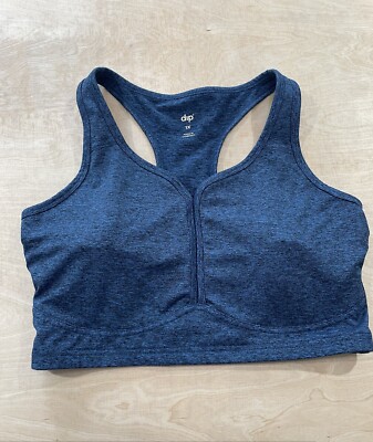 Dip Womens Wireless Padded Racerback Sports Bra Sz 1X Blue-image