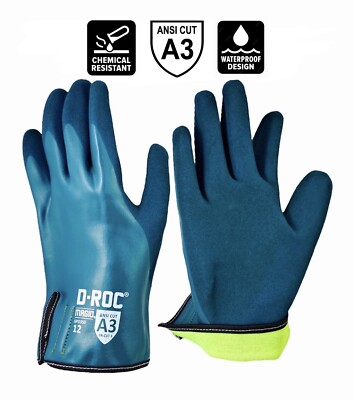 3XL Nitrile Cut/Oil/Chemical Resistant Lab Work Gloves, Knit Lined, Liquid-Proof-image
