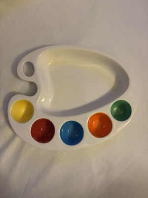 blanc de blanc, White Ceramic Collection, Artist Pallete Chip and Dip Platter-image