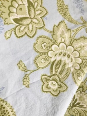 Pottery Barn Jacobean Floral Duvet Cover Blue Yellow Queen Floral No Sham Rare-image
