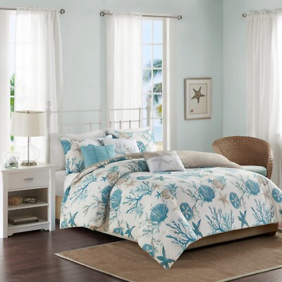Madison Park Pebble Beach 6 Piece Cotton Sateen Duvet Cover Set-image