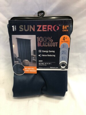 Sun Zero Avery 100% Blackout Rod Pocket Curtain Panel, 40