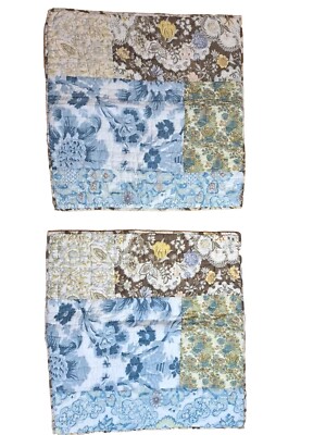 Pottery Barn Anna Maria Quilted Patchwork Euro Sham Cotton Floral 25