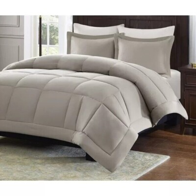 Madison Park Sarasota Down Alternative Comforter Set, Full/ Queen, Taupe-image