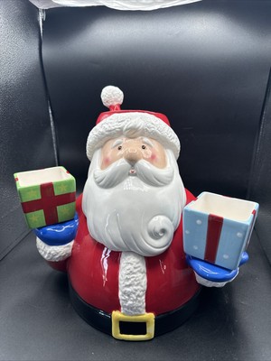 Santa Serves Holiday Goodies Cookie Jar w/Removable Chip & Dip Multicolor-image